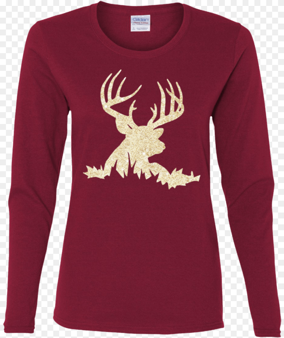 Light Gold Glitter Reindeer, Clothing, Sleeve, Long Sleeve, Adult Free Png Download