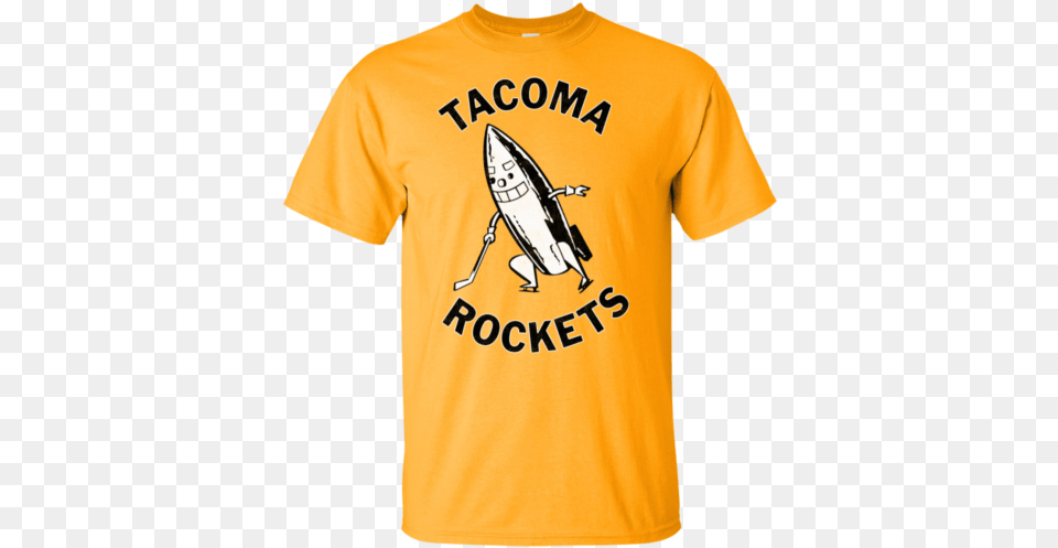 Light Gold Tacoma Rockets Retro Logo Throwback Hockey Whl Weed Shirts Logos Clip Art, Clothing, Shirt, T-shirt Free Png Download