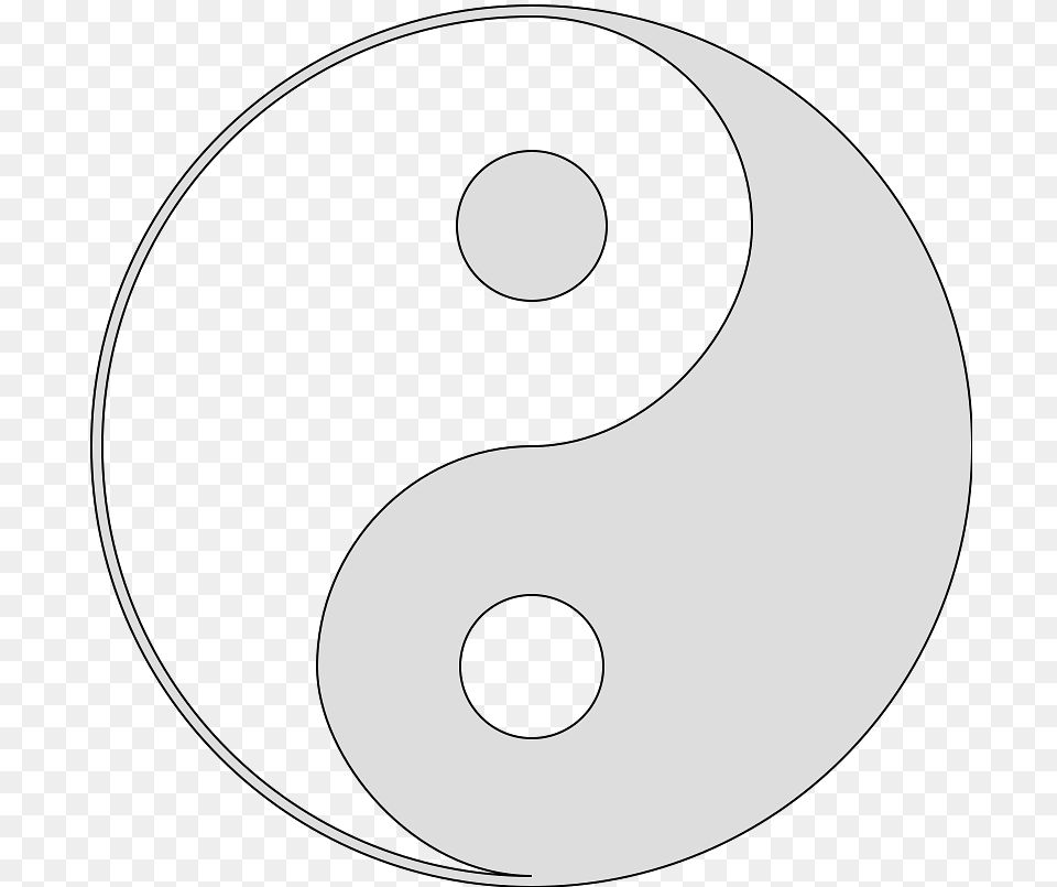 Light Grey Yin Yang Symbol, Number, Text, Disk Png