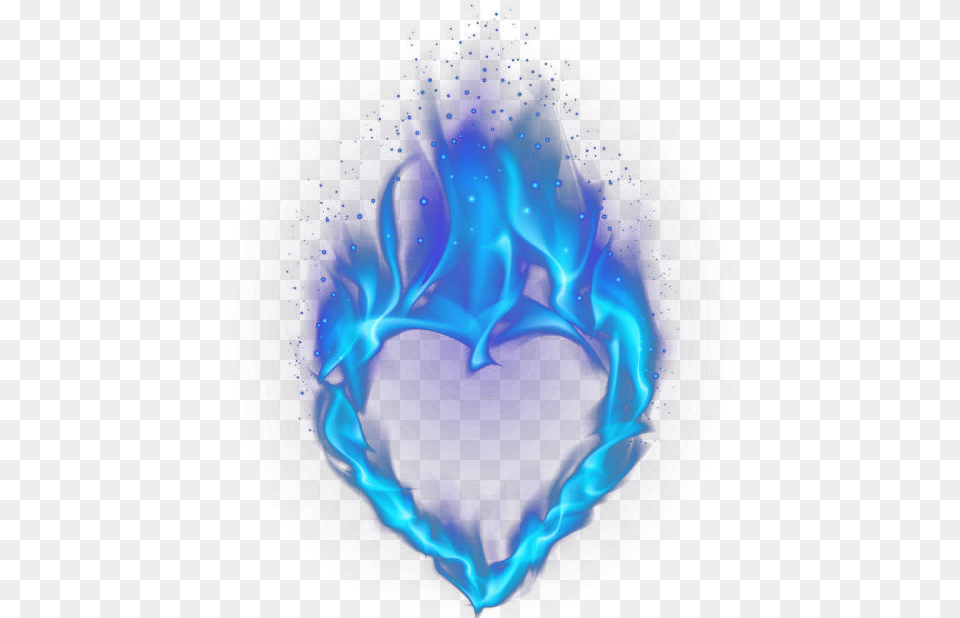 Light Heart Flame Blue Heart Transparent, Fire, Pattern, Accessories, Fractal Free Png Download