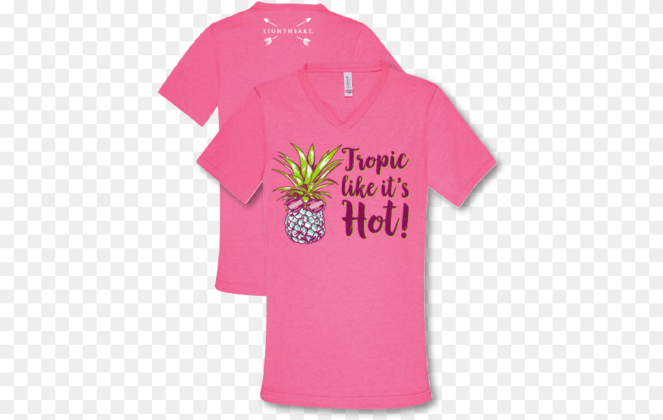 Light Heart Tropic Like It39s Hot V Neck Heart, Clothing, T-shirt, Food, Fruit Free Png