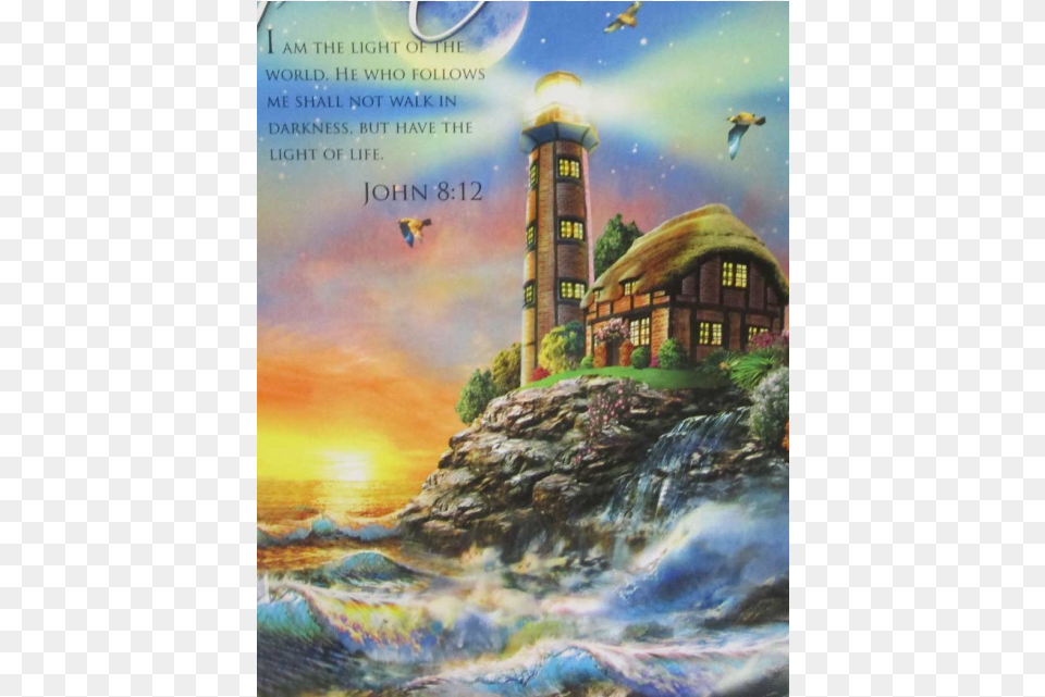 Light Of The World Lighthouse At Sunset 1000 Piece Puzzle, Book, Publication, Animal, Bird Png Image