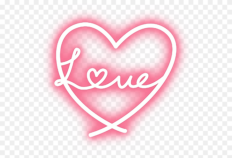 Light Pink Heart Heart Ligthpainting Light Starlight Love Neon Heart Free Transparent Png