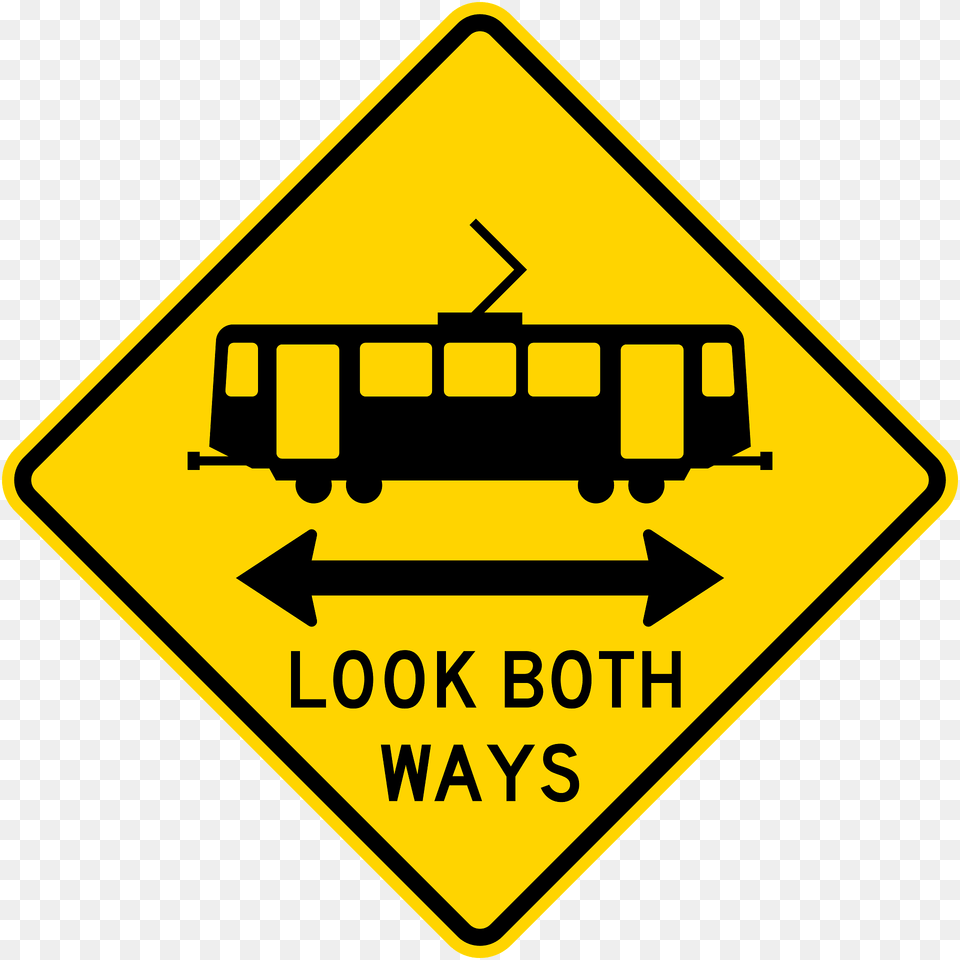 Light Rail Crossing Look Both Ways California Clipart, Sign, Symbol, Road Sign Free Png