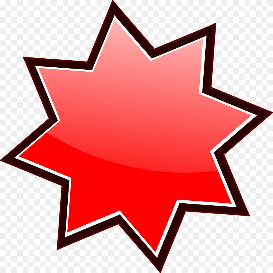 Light Red Heptagram Star Clipart, Leaf, Plant, Symbol Free Png