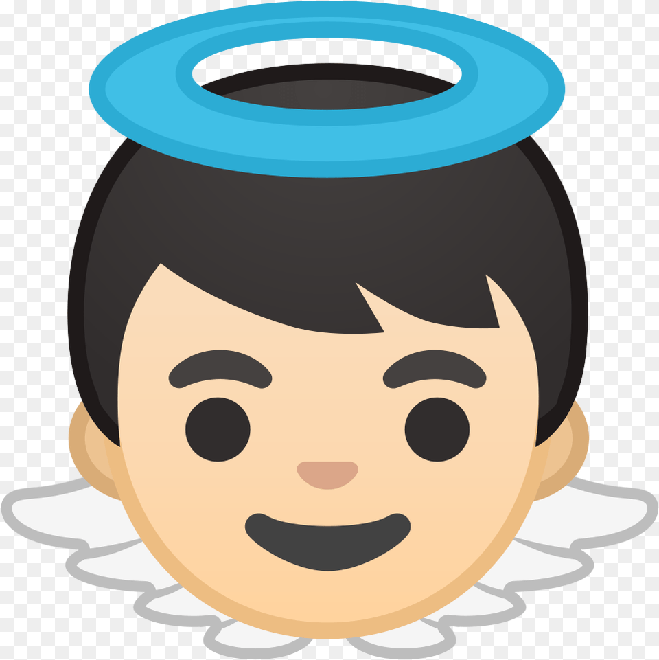 Light Skin Baby Emoji Emoji Angel, Jar, Face, Head, Person Free Png