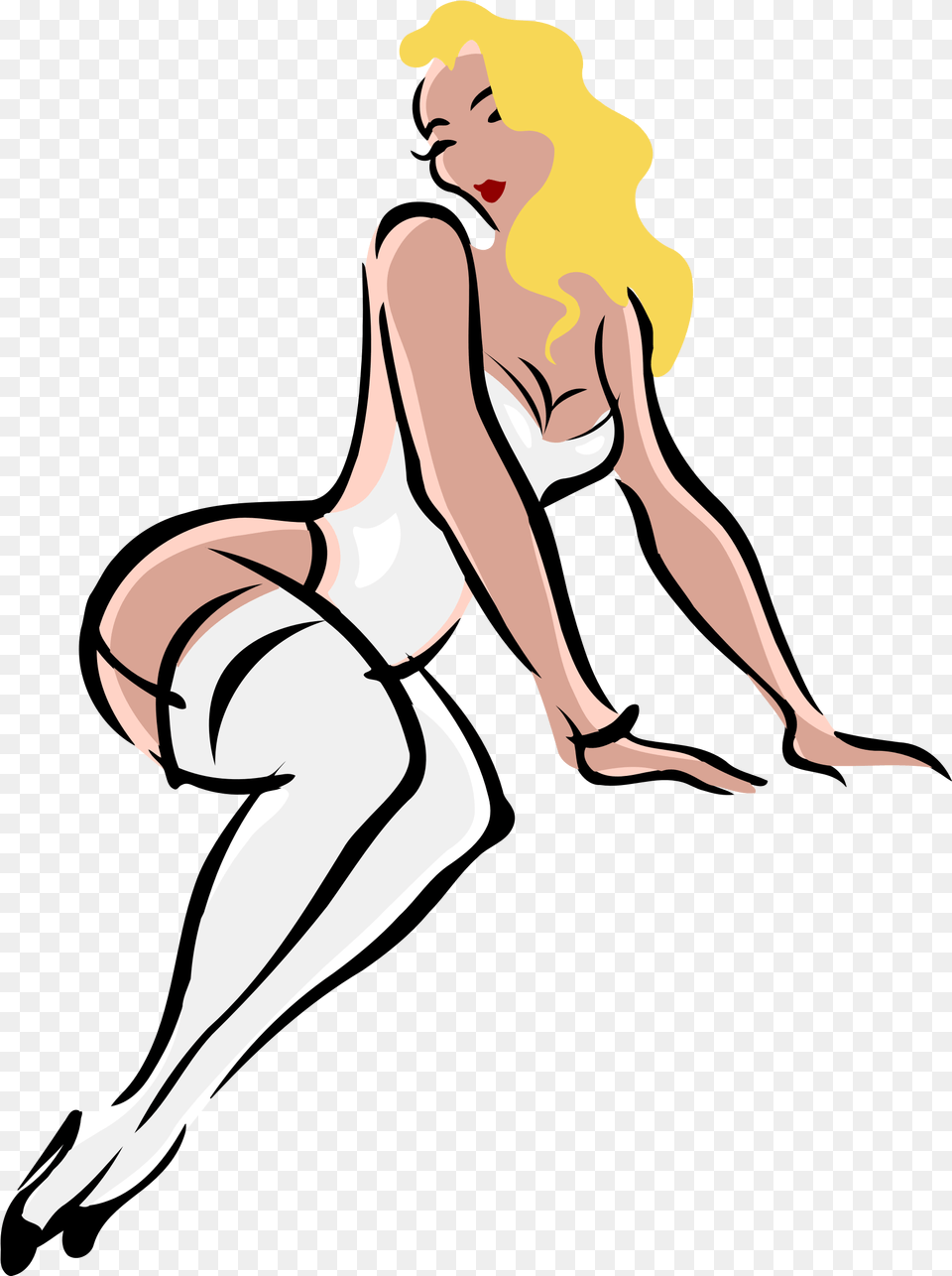 Light Skin Blonde Hair White Clothes Clipart Of A Sexy Lingerie, Adult, Person, Woman, Female Free Png Download