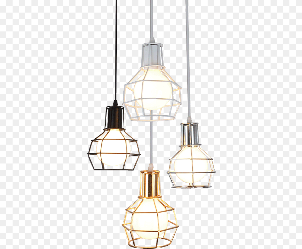 Light Vault Espen Wire Cage Pendant Lamp Lamp Classic, Chandelier, Light Fixture, Bottle, Cosmetics Free Png Download