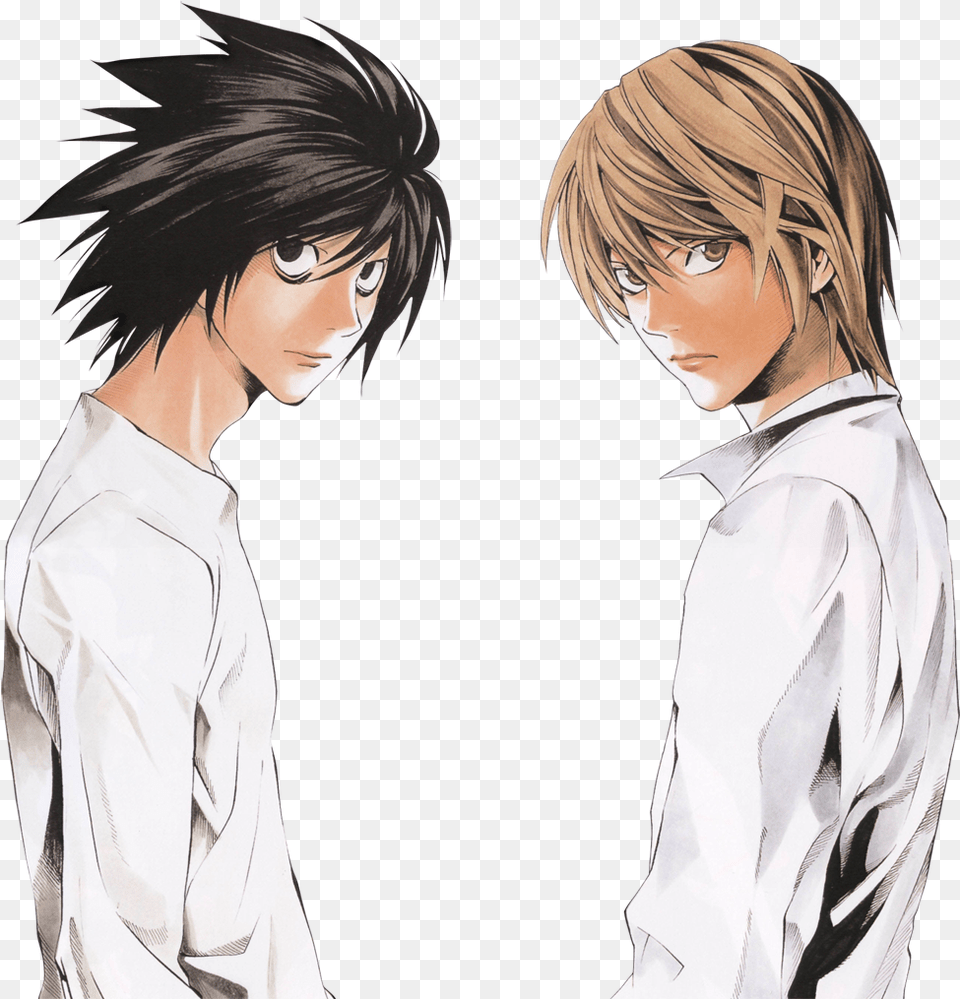 Light Yagami 1 Image Death Note Light And L, Publication, Book, Comics, Adult Free Png Download