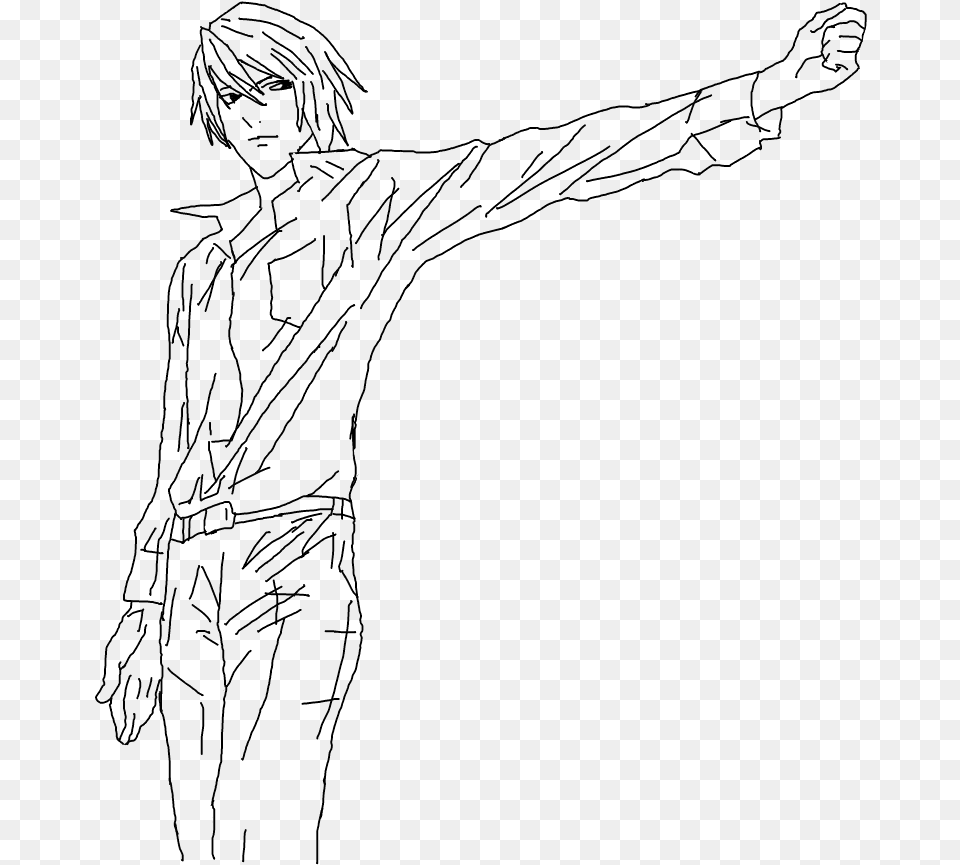 Light Yagami Line Art By Devils Daughterjj Line Art, Gray Free Transparent Png