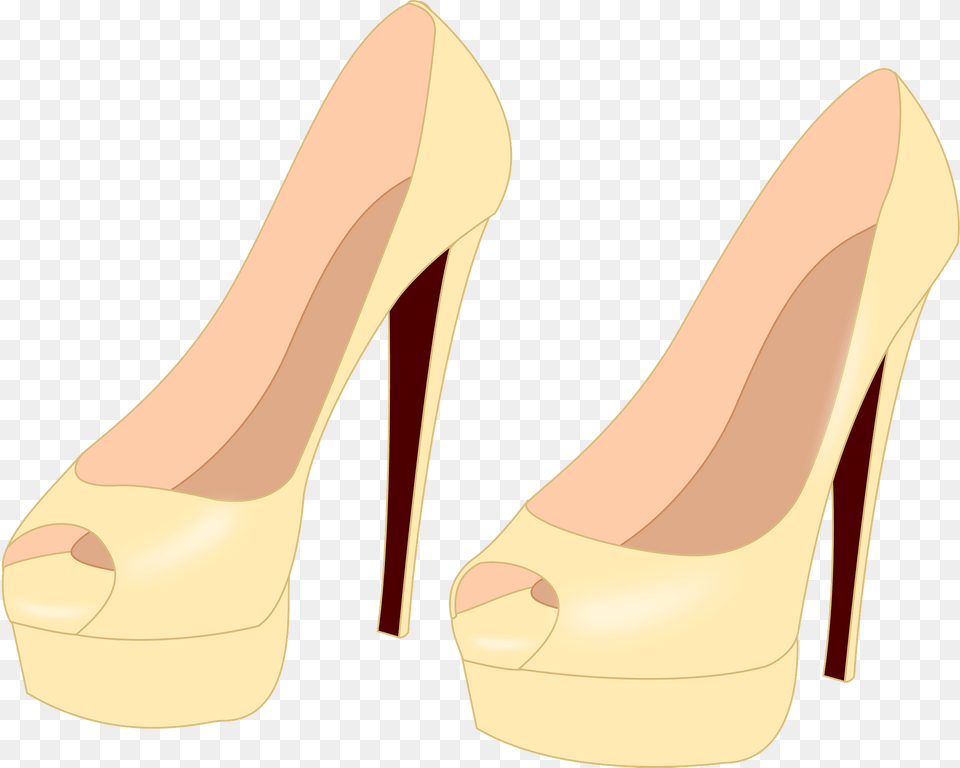 Light Yellow High Heeled Shoes Clipart, Clothing, Footwear, High Heel, Shoe Free Png Download