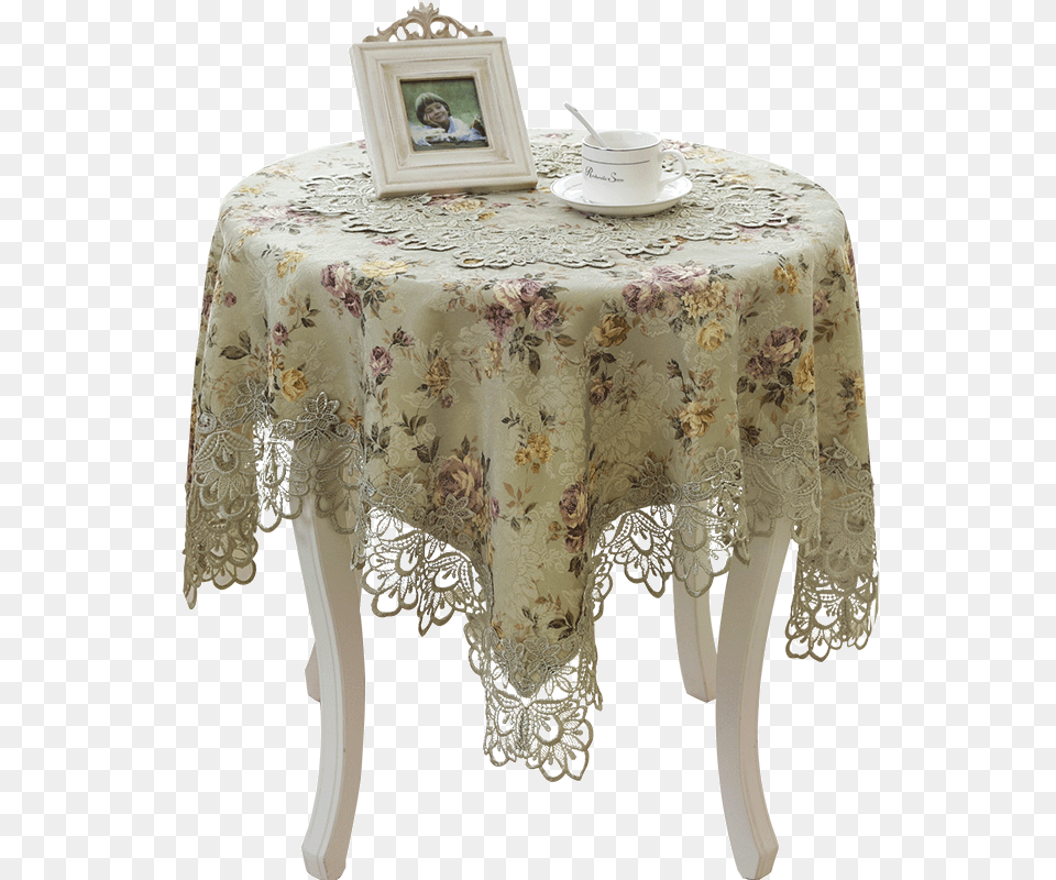 Lightbox Moreview Tablecloth, Cup, Furniture, Table, Person Free Png Download