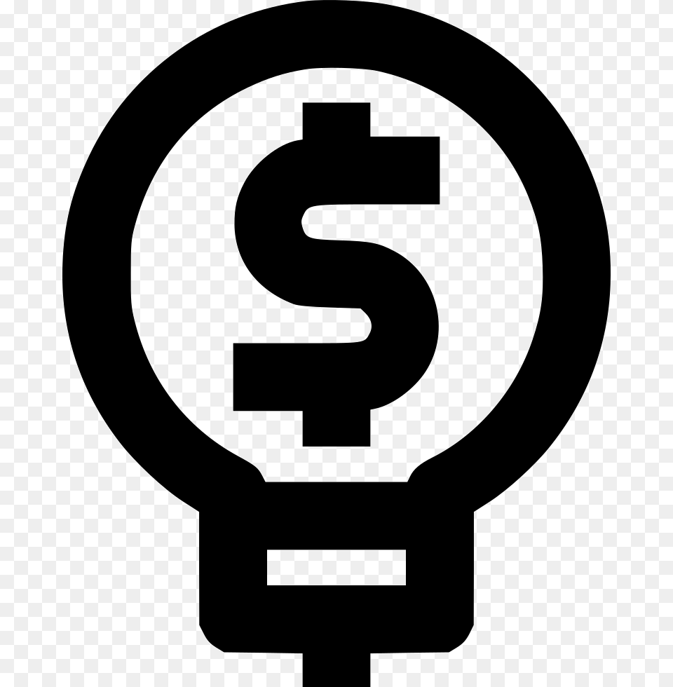 Lightbulb Cash Profit Company Icon, Stencil, Light, Symbol, Text Png