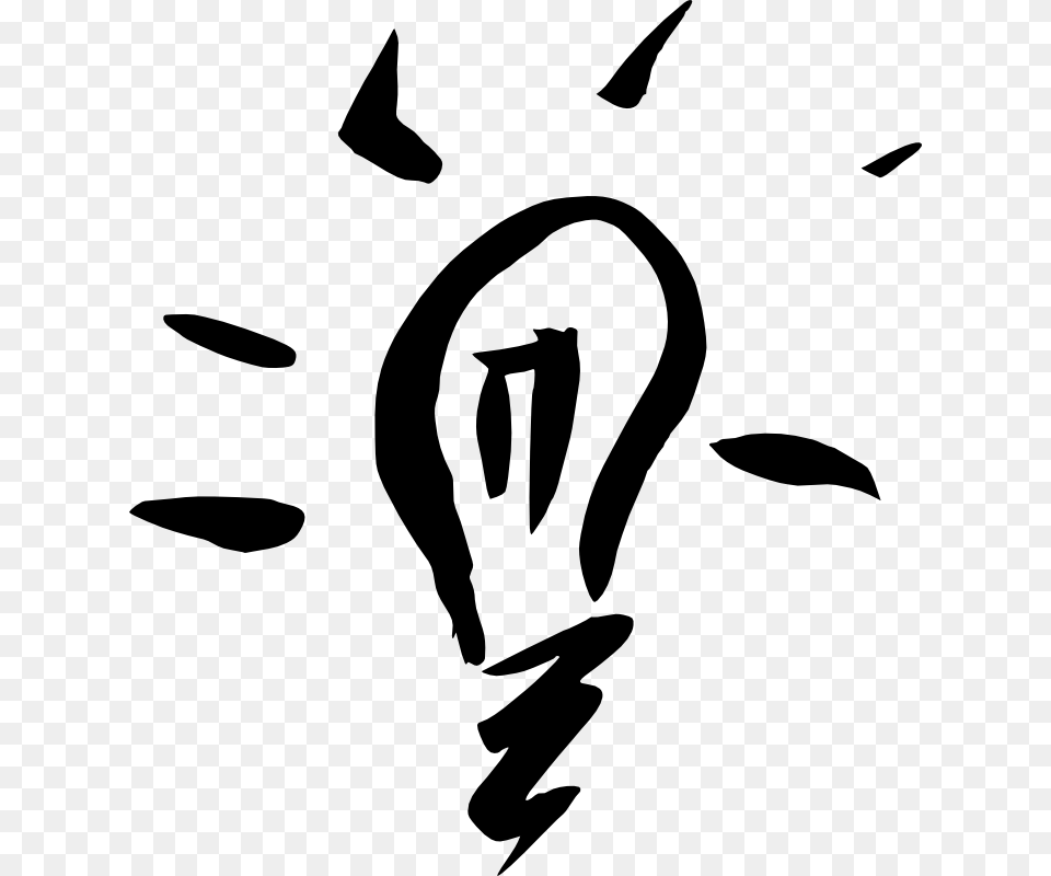 Lightbulb Drawing Lightbulb Drawing Transparent, Light, Stencil, Silhouette, Person Png Image