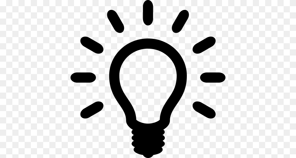 Lightbulb Icon, Gray Png