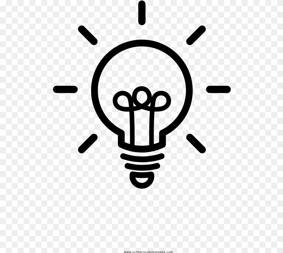 Lightbulb Icon Symbol Light Bulb Rays, Gray Free Png Download