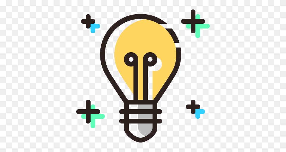 Lightbulb Idea Icon Of Colored Line Icons, Light Free Png Download