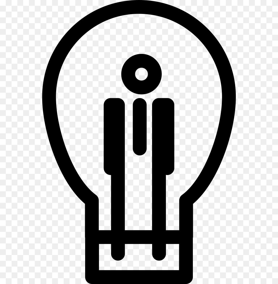 Lightbulb Outline In A Circle, Light, Stencil Free Png