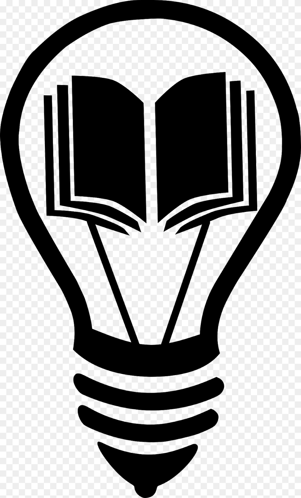 Lightbulb With A Book, Gray Free Png Download