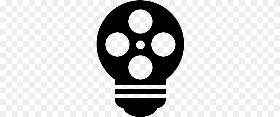 Lightbulb With Cinema Film Reel Vector Hd Film Reel Vector, Gray Png Image