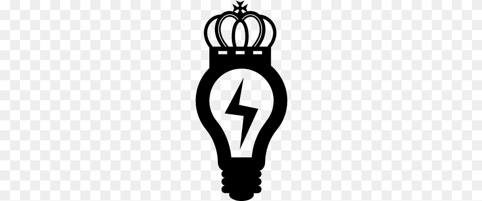Lightbulb With Flash Bolt And A Crown Vector Arte Para Camisa Tal Mae Tal Filha, Gray Free Png