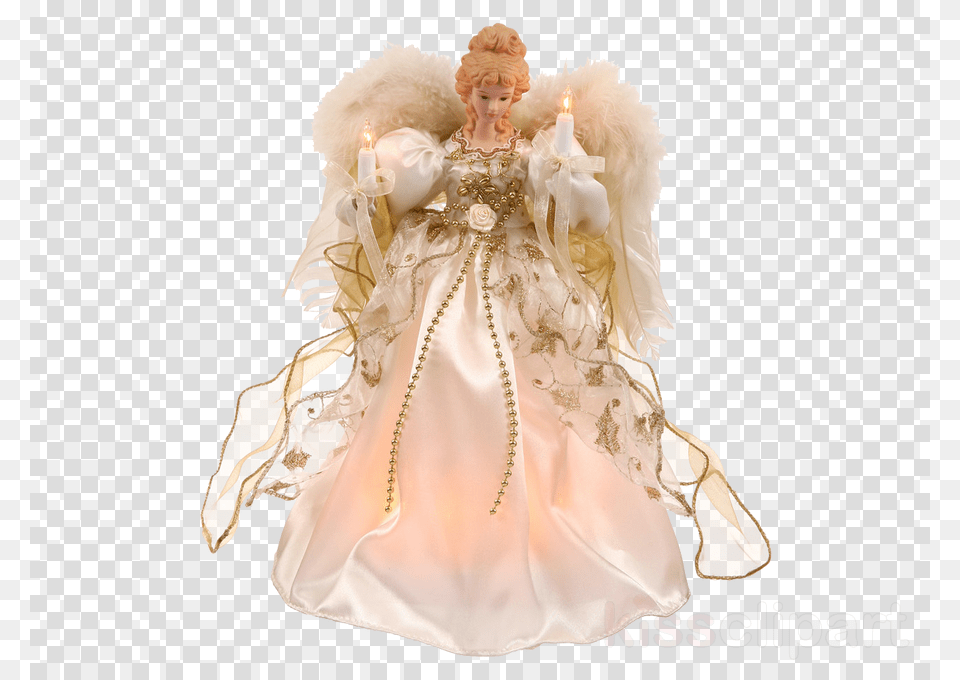 Lighted Angel Christmas Tree Topper Clear Lights, Adult, Wedding, Person, Woman Png
