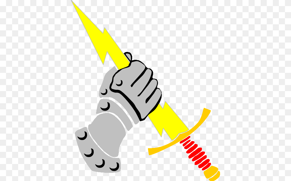 Lightening Clipart Hand Holding, Sword, Weapon, Body Part, Person Png Image