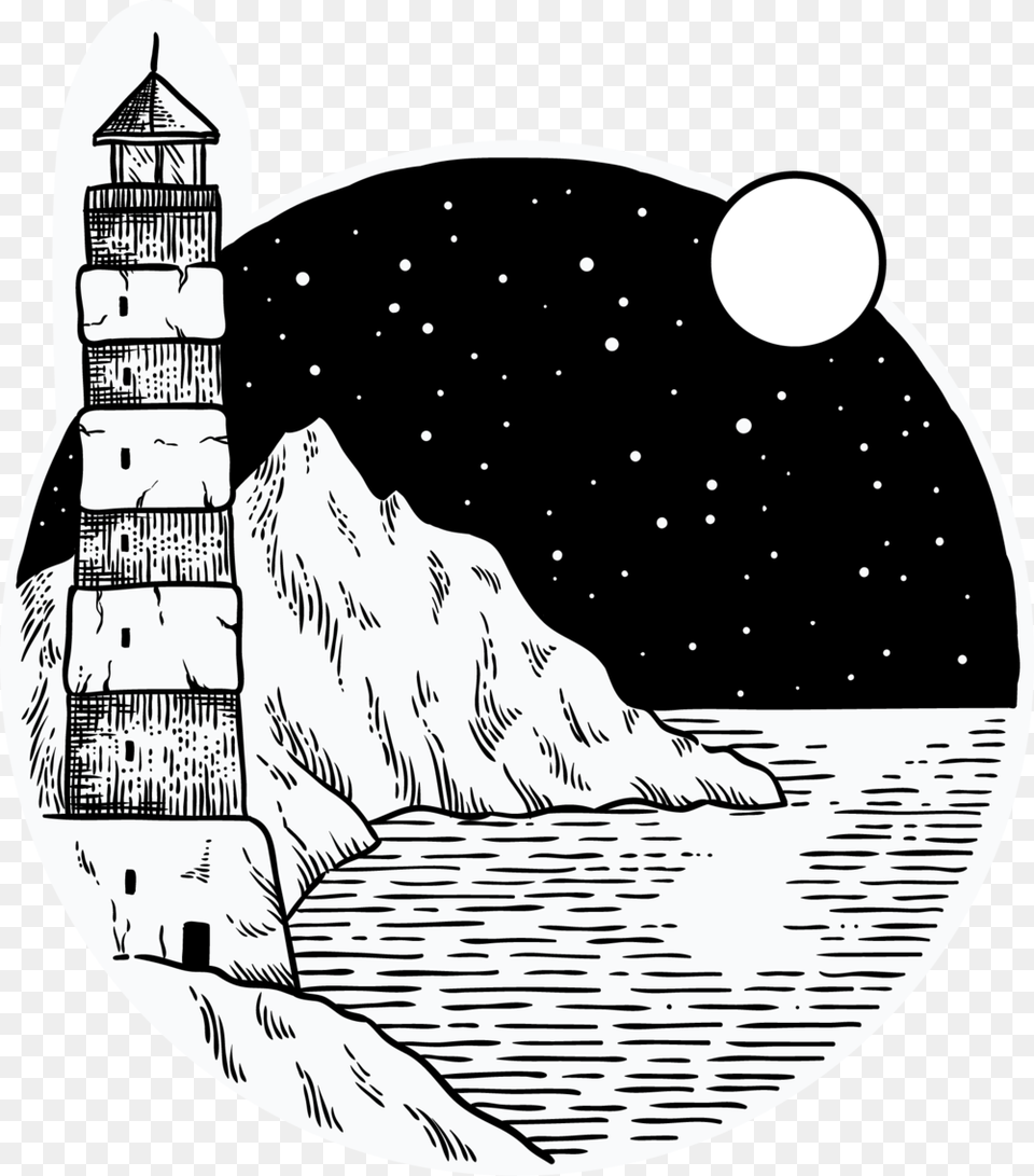 Lighthouse, Nature, Outdoors, Night, Architecture Png Image