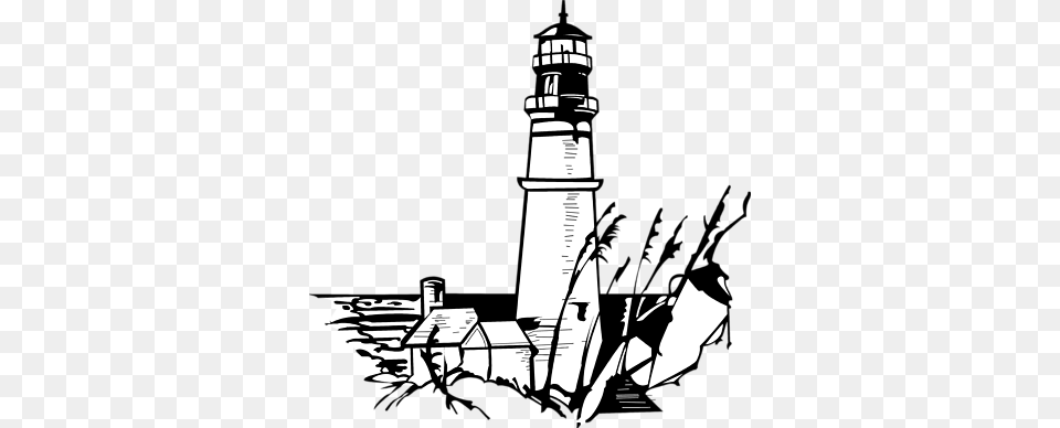 Lighthouse, Stencil, Architecture, Building, Tower Free Png Download