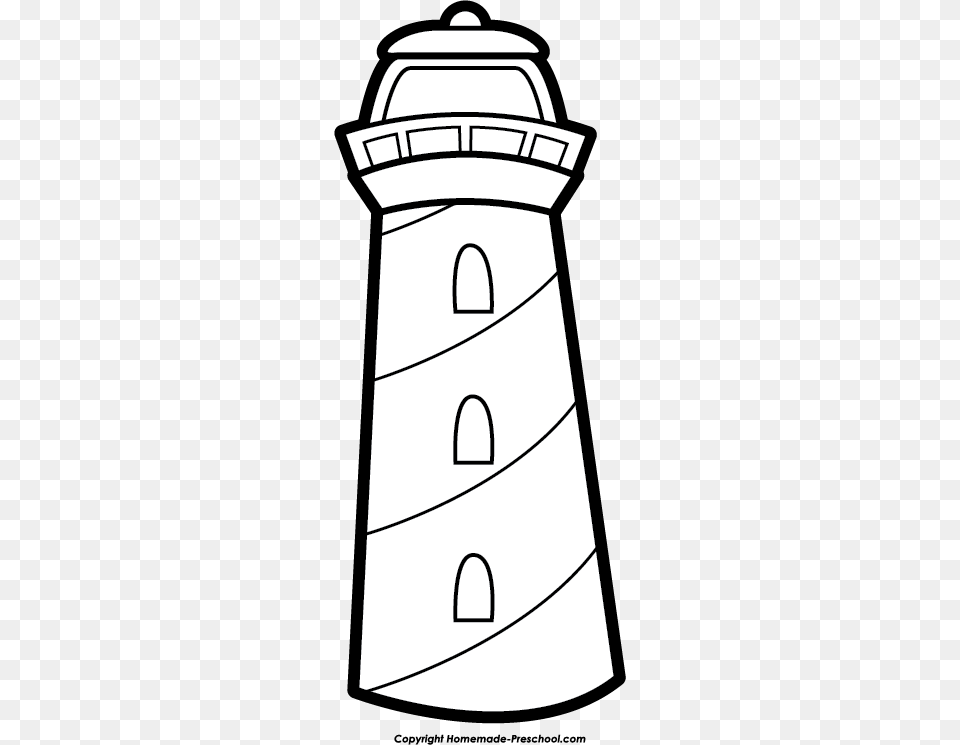 Lighthouse Clipart Black And White Clipart Lighthouse, Architecture, Building, Tower, Ammunition Free Png