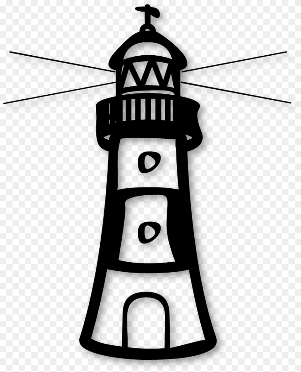 Lighthouse Coloring, Gray Png Image