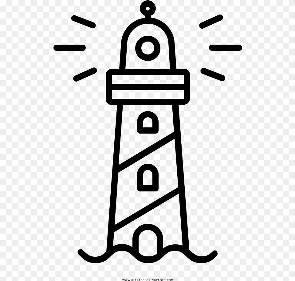 Lighthouse Coloring, Gray Free Transparent Png