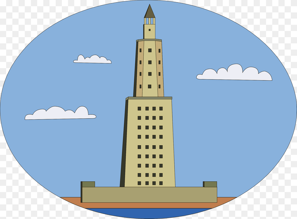 Lighthouse Of Alexandria Clipart, City, Urban, Architecture, Building Free Png