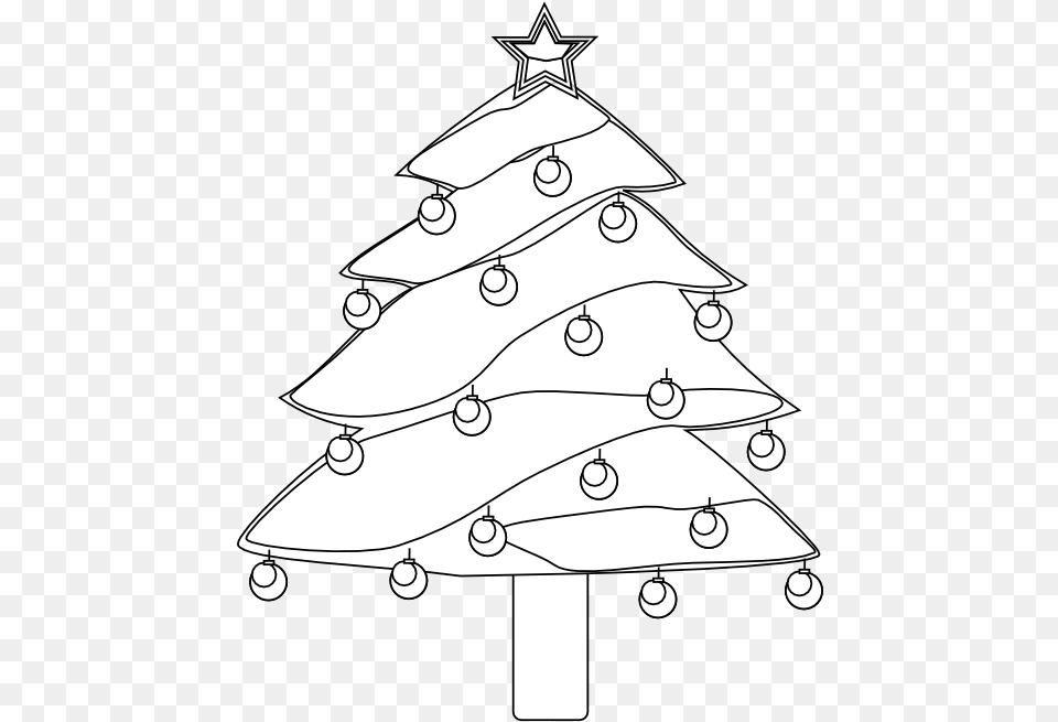 Lightly Decorated Evergreen 1 Christmas Black White Christmas Day, Christmas Decorations, Festival, Aircraft, Airplane Png