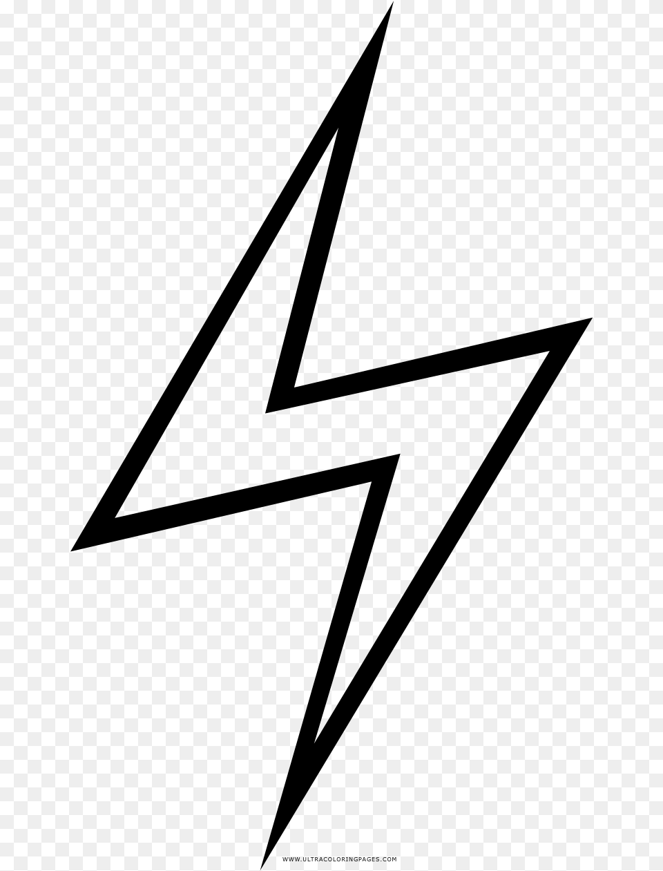 Lightning Bolt Coloring, Gray Png