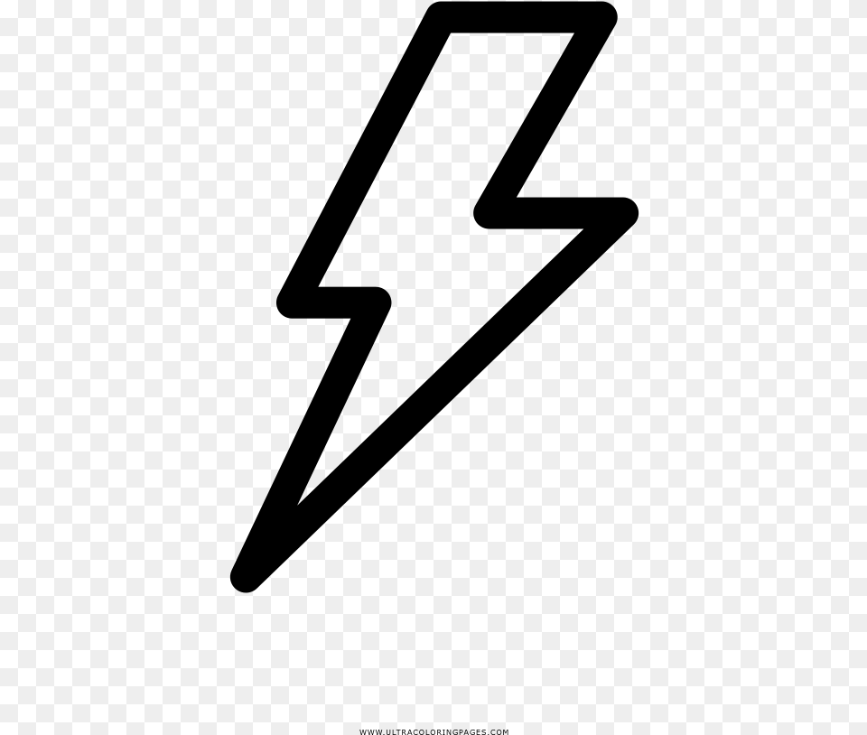 Lightning Bolt Coloring, Gray Free Png