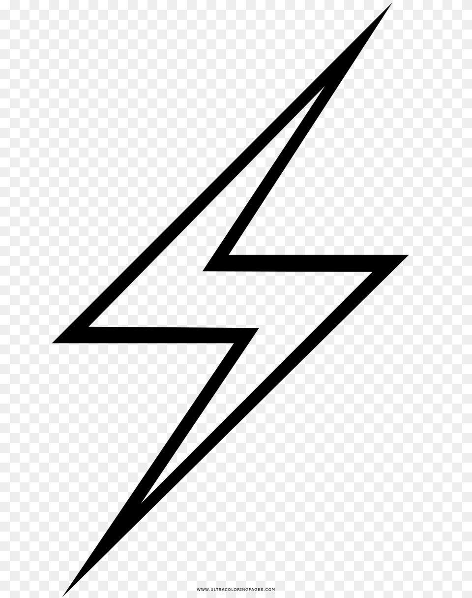 Lightning Bolt Coloring Pages, Gray Free Png Download