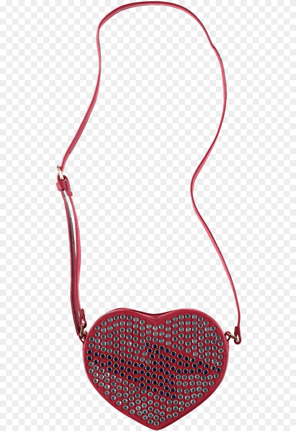 Lightning Bolt Diamante Heart Shaped Handbag Red Full Size Shoulder Bag, Accessories, Jewelry, Necklace, Purse Png