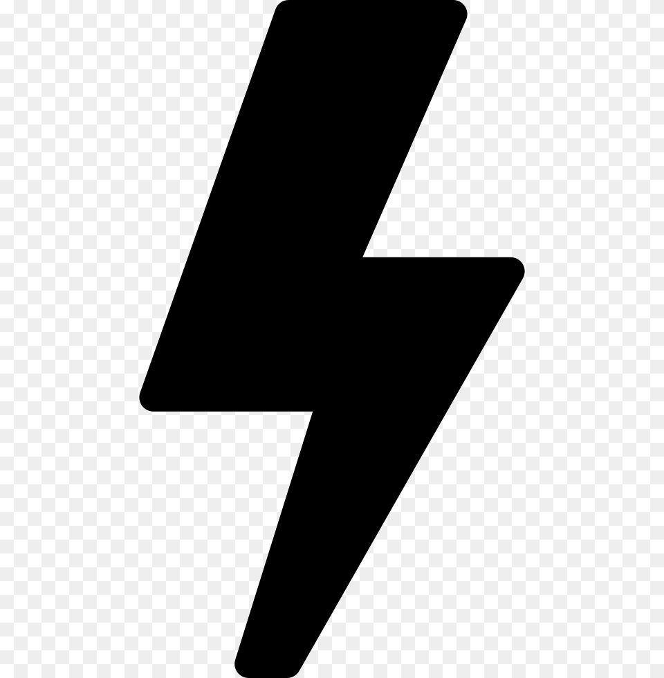 Lightning Bolt Filled Shape Comments Sign, Symbol Png