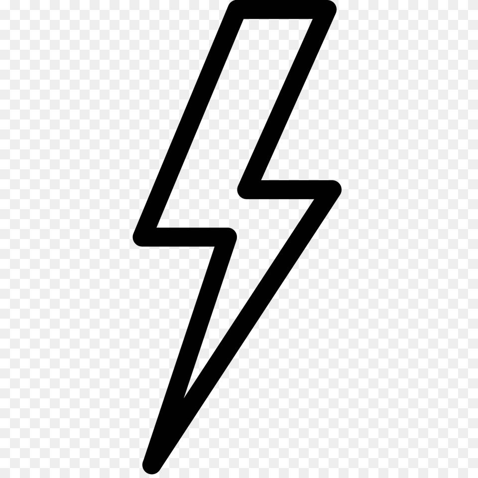Lightning Bolt Icon, Gray Free Transparent Png