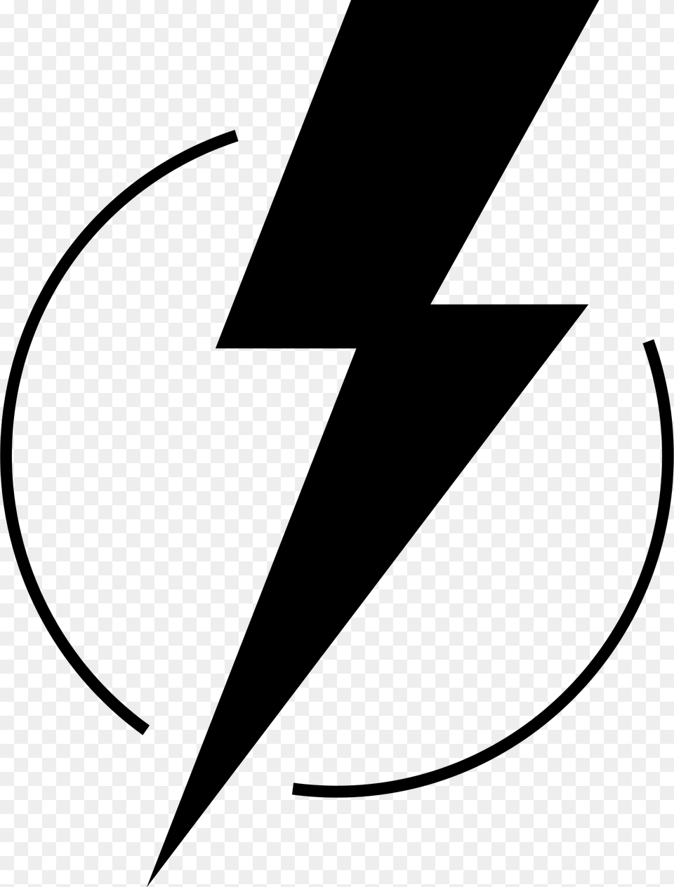Lightning Bolt Logo, Gray Free Transparent Png