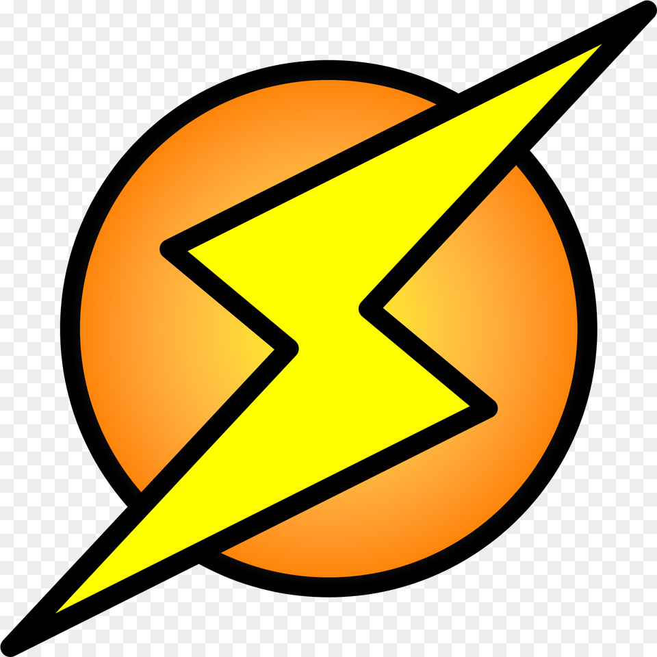 Lightning Bolt On Circle, Star Symbol, Symbol, Astronomy, Moon Png