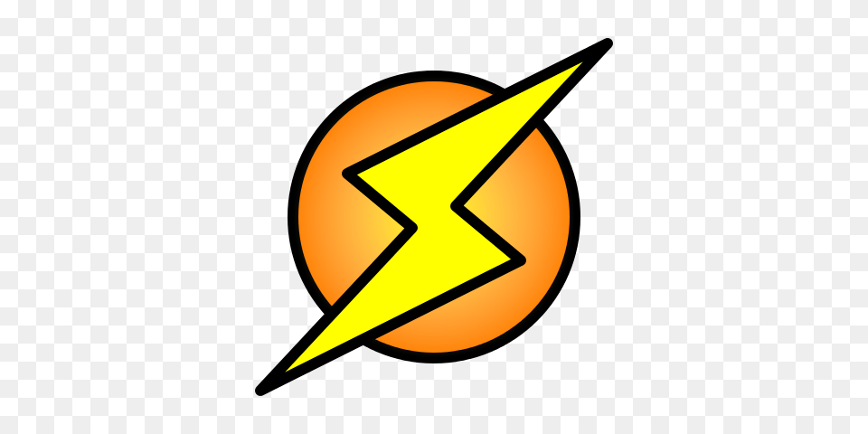Lightning Bolt On Circle, Star Symbol, Symbol, Astronomy, Moon Png