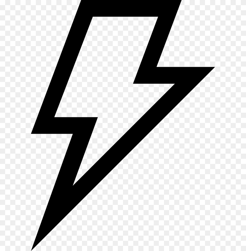 Lightning Bolt Outlined Weather Symbol Comments Lightning Bolt Icon, Blade, Dagger, Knife, Weapon Free Png Download
