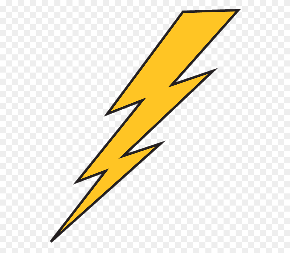 Lightning Bolt Yellow With Black Outline, Logo, Blade, Dagger, Knife Free Transparent Png