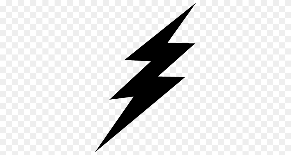 Lightning Icon, Gray Free Png