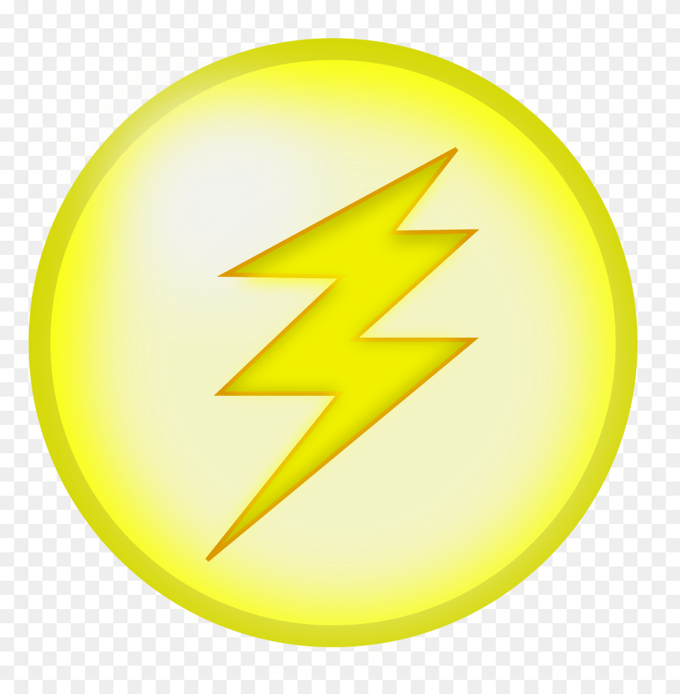 Lightning Icon Circle, Gold, Logo, Symbol, Plate Png