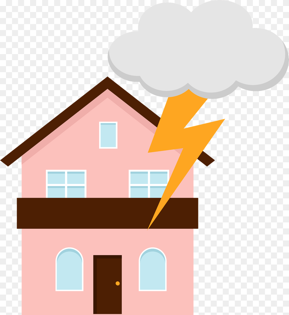 Lightning Is Striking A House Clipart, Neighborhood, Villa, Architecture, Housing Free Png Download