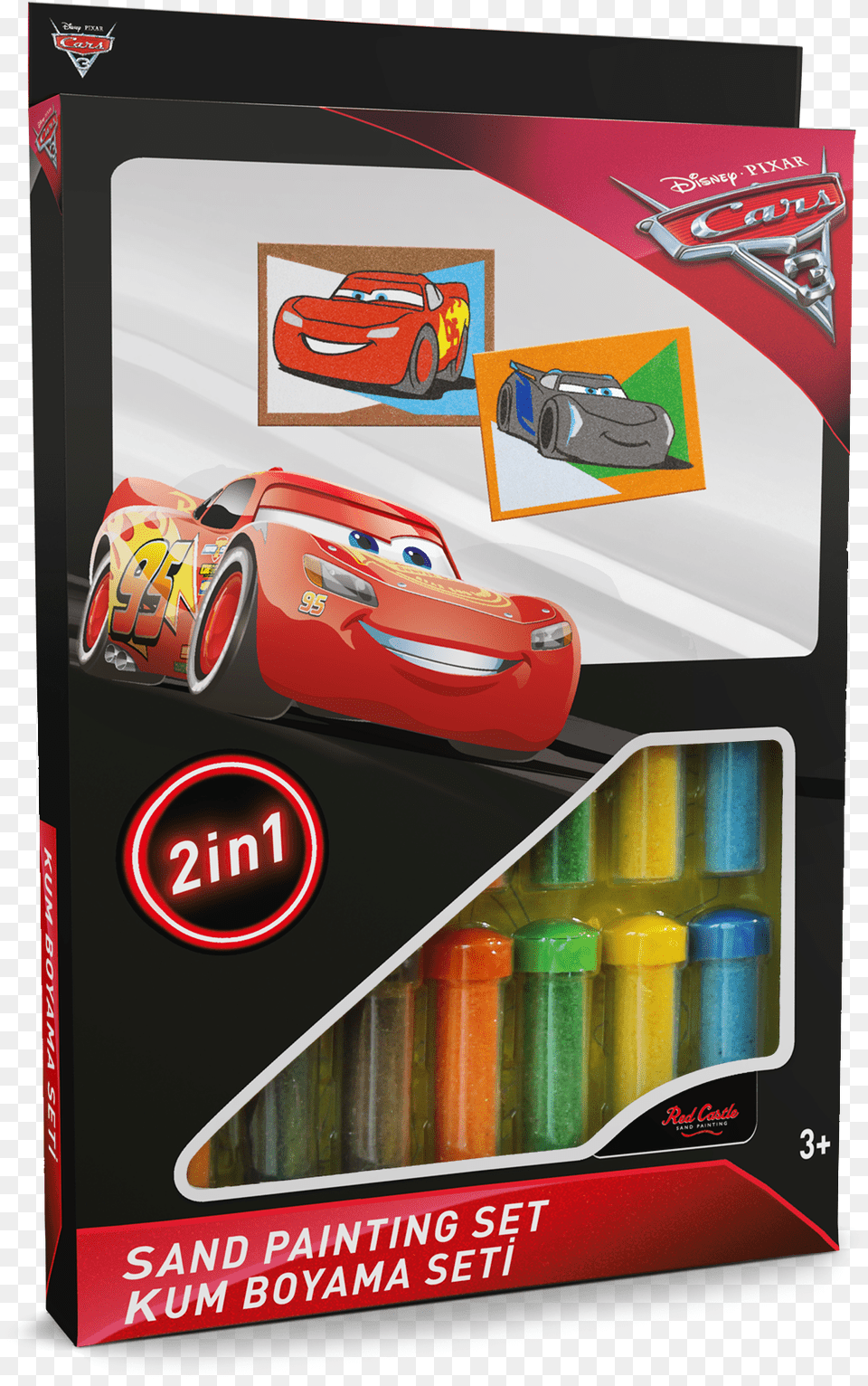 Lightning Mcqueen And Jackson Storm Sand Painting Set, Car, Transportation, Vehicle, Machine Free Png Download