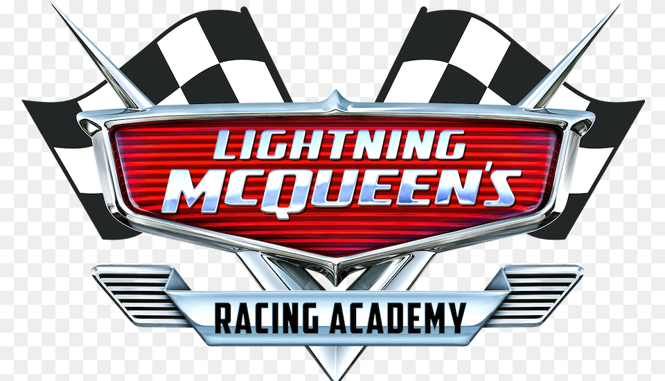 Lightning Mcqueen Disney Cars Lightning Racing Academy Logo, Emblem, Symbol, Car, Transportation Free Png Download